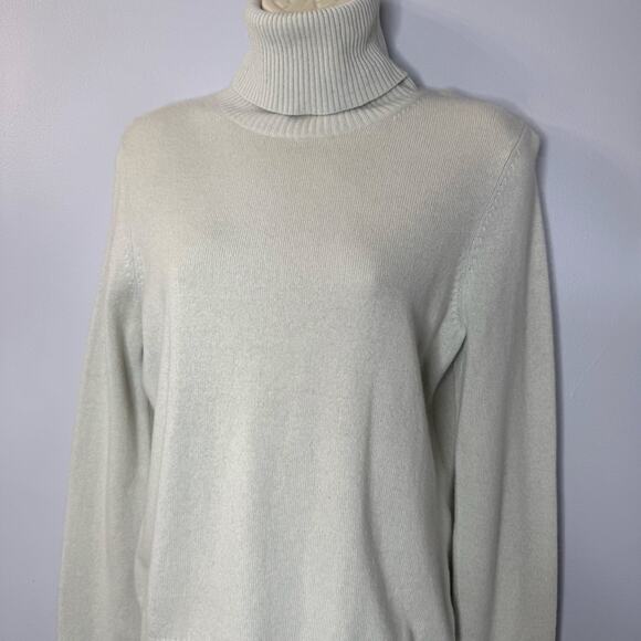 Theory Cashmere Turtleneck Sweater Pullover Lightweight Periwinkle Light Green M - Picture 7 of 9